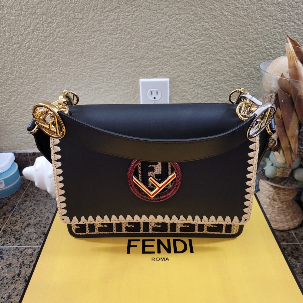Fendi python accent crossbody bag - Picture 4 of 4